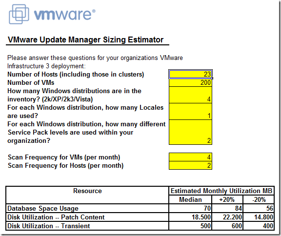 VUM_Sizing_Estimator