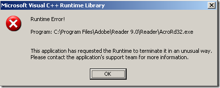 Adobe Reader Runtime Error! – ICT-Freak.nl