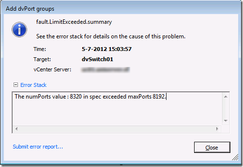 The numPorts value: in spec exceeded maxPorts 8192 – ICT-Freak.nl